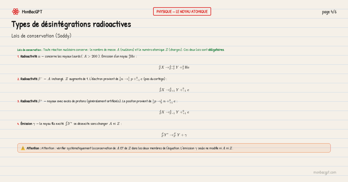 desintegrations radioactives
