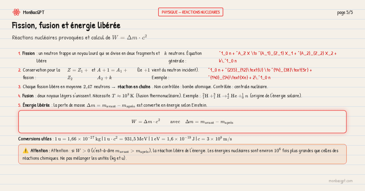 fission fusion energie