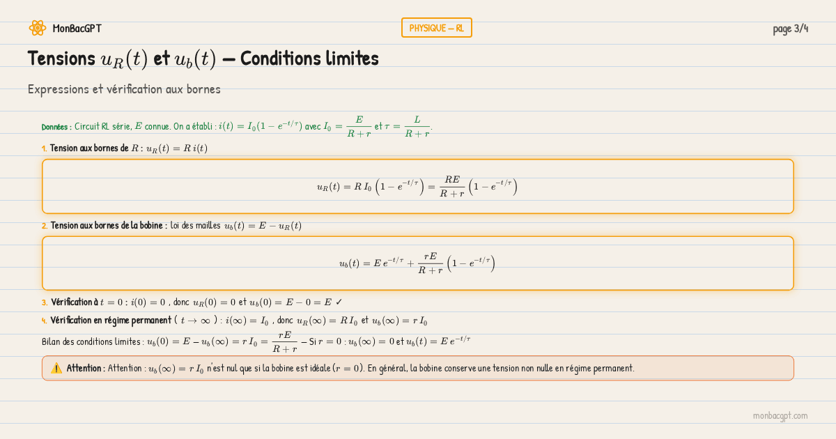 tensions conditions limites